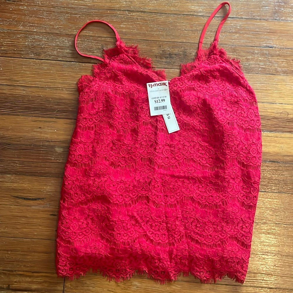 Red laced top